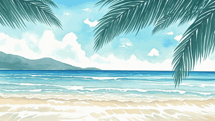  Beach hues  isolated watercolor vector illustration svg