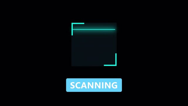 Scan sign template Bar Code scanner process with cyan laser line animation, scanning background template animated.
