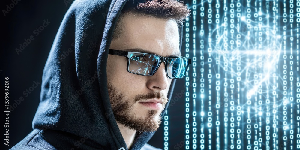 Poster in the heart of a digital fortress, a cyber officer, armed with the tools of encryption, meticulousl