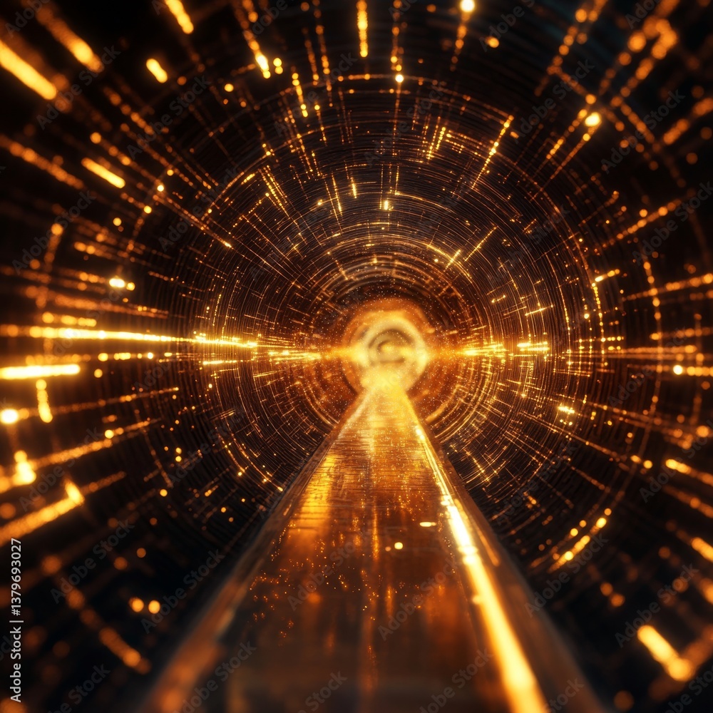 Poster Digital Rendering of an AI Inspired Data Tunnel Concept Visual