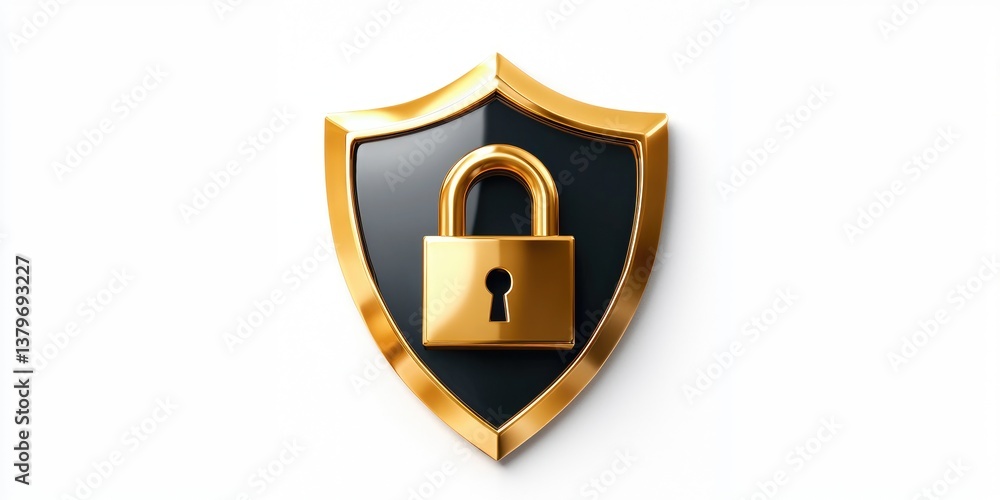 Poster A shield, emblazoned with a stylized padlock, symbolizing the impenetrable fortress of data security, safeguarding information from unauthorized access and ensuring the c