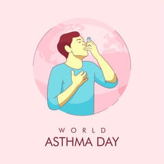 vector world asthma day poster template