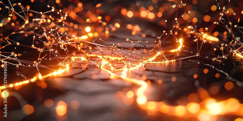 Leinwandbilder a futuristic, abstract backdrop featuring a network of interconnected nodes and glowing lines, symbo
