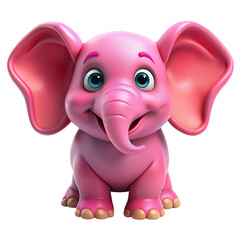 Naklejka premium Cute Pink Elephant Cartoon
