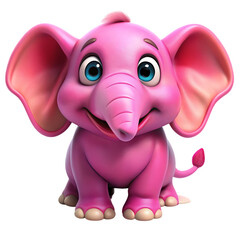 Cute Pink Elephant Cartoon Image