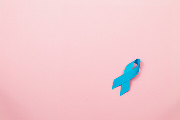 Blue ribbon symbolizes hope and awareness in cancer care and prevention efforts