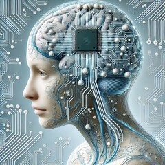 Human with Integrated Electrical Circuits"

