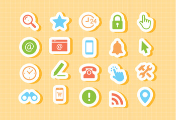 Playful user interface and multimedia icons for kids education app website fun colorful cartoon icons for navigation email security camera search bookmark gps multimedia and e-learning UI design for t