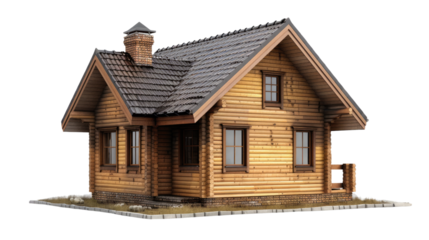 Cozy Cabin: A charming cabin, exuding warmth and rustic appeal, showcases classic architectural detail and inviting design, perfect for rural living and escapism.