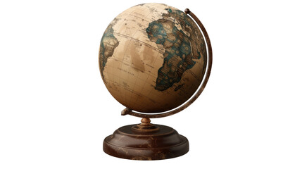 Globe on Display: A vintage globe sits centered, showcasing the continents and oceans in a classic design. It evokes a sense of exploration and worldly knowledge.