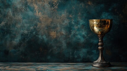 Ancient Chalice on Dark Background: A Still Life Photography