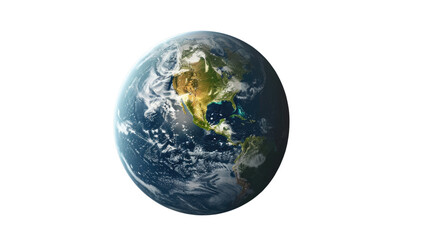 Fototapeta premium Global Perspective: A stunning and detailed illustration of planet Earth, showcasing its continents, oceans, and atmospheric beauty against a clean backdrop, a visual ode to our home.