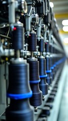 Naklejka premium Textile Factory Black Yarn Winding.