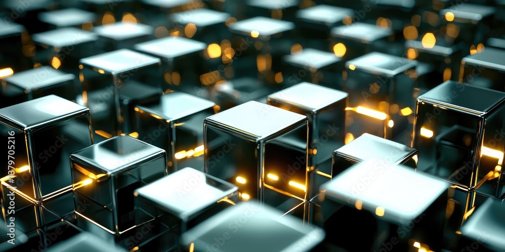 Poster A vast network of interconnected, crystalline blocks of data, forming a shimmering blockchain, represents the intricate concept of big data and cryptocurrency. The blocks