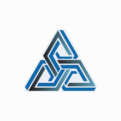 triangle logo with a strong elegant identity with a dominant blue color