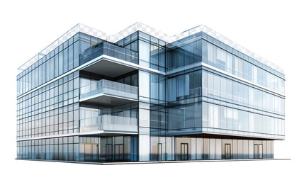 Architectural Marvel: A modern, multi-story building with a striking glass facade, showcasing a contemporary design and a sense of openness.