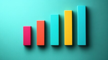 Ascending Colorful Bar Graph:  Visualizing Growth and Progress