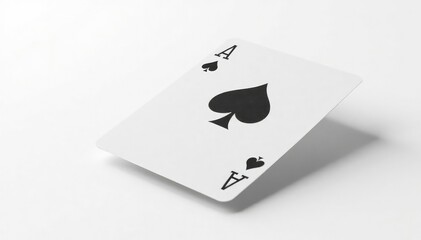 Obraz premium A single playing card flipped, isolated on white , close-up, entertainment, ace