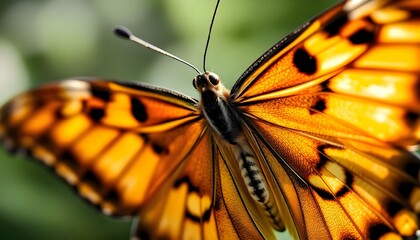 close up of a butterfly on a leaf