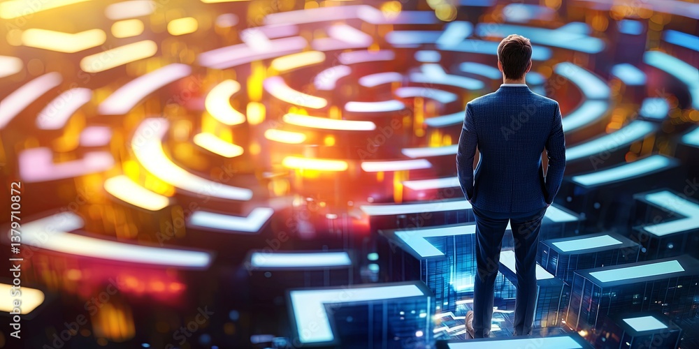 Poster a strategic thinker, guided by foresight s compass, meticulously navigates the labyrinth of decision