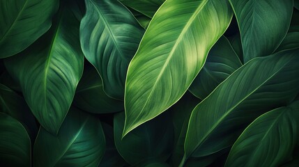 Green leaf plants tranquil background with Subtle Texture