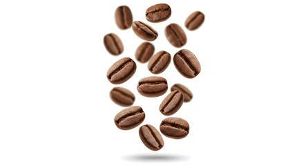 Obraz premium Roasted Delight A Coffee Bean Ballet Falling Coffee Beans Coffee Bean Cascade Dancing Coffee Beans Brown Symphony Aromatic Ascent Coffee Bean Flight AI Generated