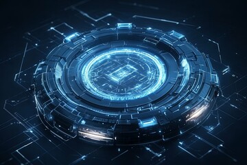 Fototapeta premium Futuristic design featuring a circular technological interface composition