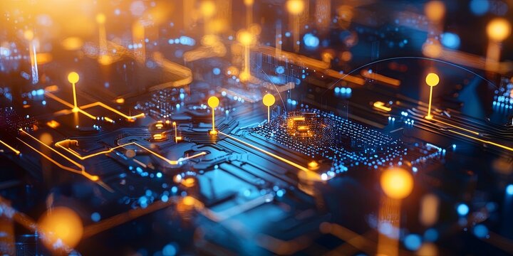 A futuristic cityscape of interconnected nodes, where data flows like a river, carrying queries, analyses, and visualizations. Neural networks hum in the background, proc