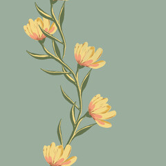 abstract floral background seamless pattern on green