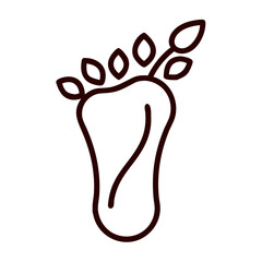 Obraz premium Leafy Footprint Icon Symbolizing Sustainability 