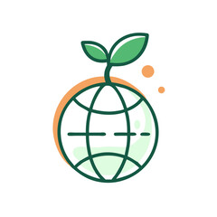 Obraz premium Eco-Friendly Globe with Plant Symbolizing Sustainability 