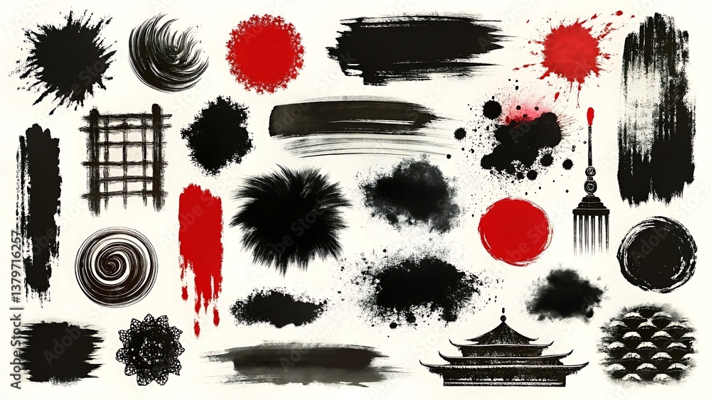 Poster brush strokes vector. set of text boxes. paintbrush collection. grunge design elements. dirty textur