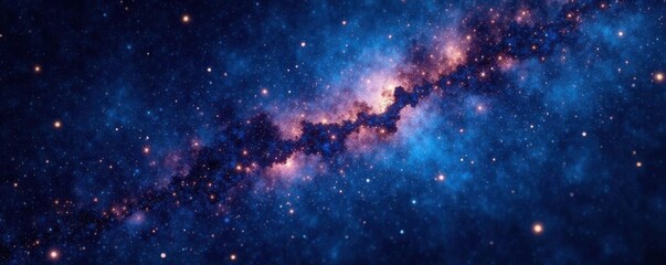 Naklejka premium Celestial canvas of twinkling stars on a dark velvet background, galaxy, celestial, moon