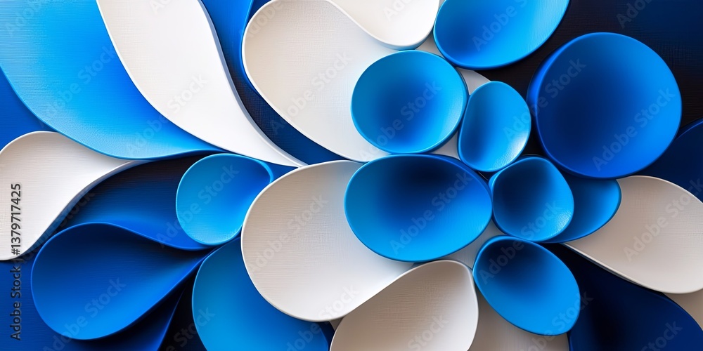 Poster a vibrant, abstract canvas pulsates with the energy of a swirling blue and white circular design, it