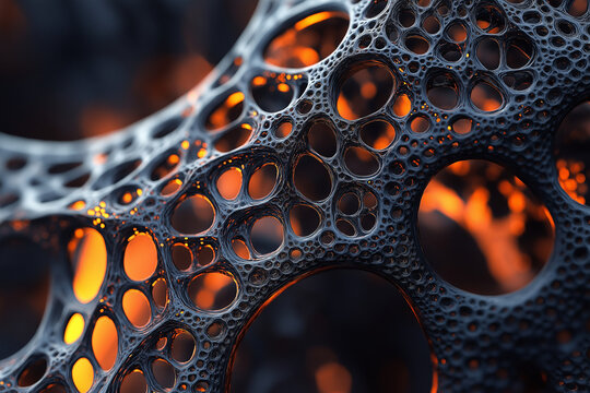 Closeup of an abstract biological and scientific molecular structure concept