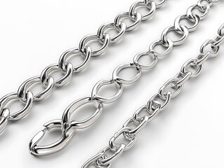 Fototapeta premium metal chain isolated on white
