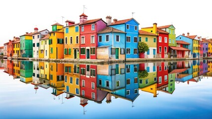 Fototapeta premium Magical Burano Island Double Exposure: Venice Italy Dreamy Photography
