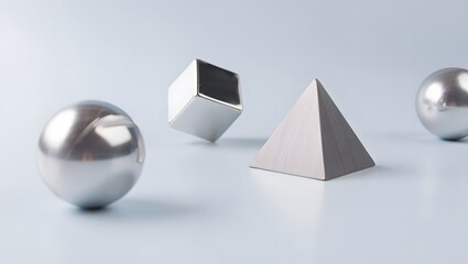 Abstract Wallpaper with Shapes - Generated AI