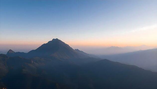 view of a mountain range at sunset