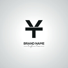 Obraz premium Minimal YT TY Lettermark Logo Design for Corporate Branding.