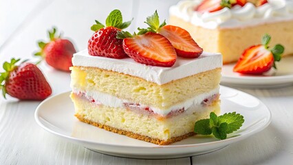 Delicious Layered Vanilla Cake with Strawberries & Whipped Cream - Perfect Dessert Recipe