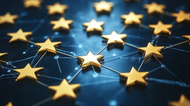 Golden Star Network:  A Visual Representation of Connection and Excellence