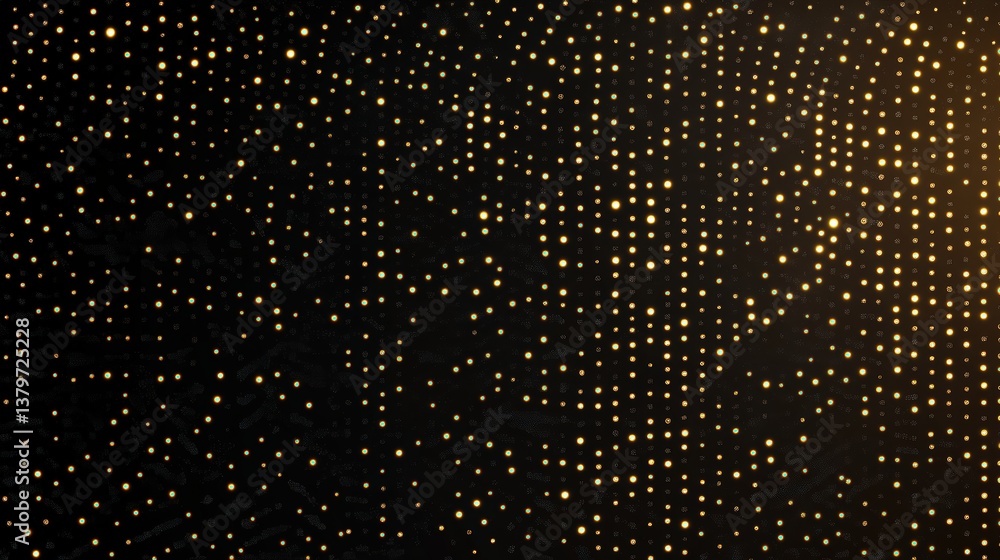 Poster a dark background adorned with scattered golden dots, creating a mesmerizing starry or cosmic effect