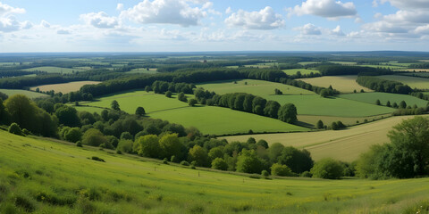 Obraz premium Green hills landscape view