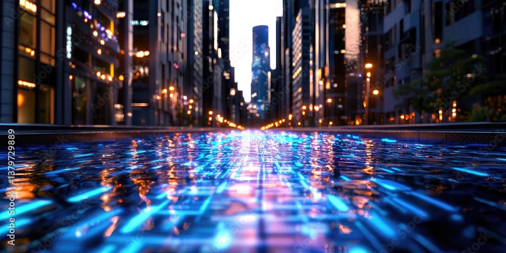 Poster In the digital realm, where data flows like a river, cutting-edge technologies and advanced encryption methods safeguard information from cyber threats, ensuring a future