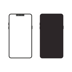 A blank smartphone screen displays digital communication technology and silhouette 