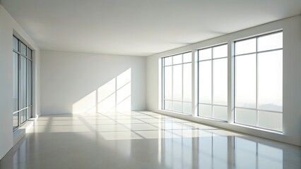 Empty Room Sunlight Interior Design Photography, Wide Window Light, Architectural Photography, Minimalist Room, Bright Room, Glass Window Interior