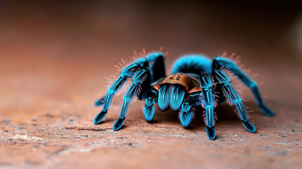 close up Bug. vibrant close up of blue tarantula bug showcasing its striking colors detailed texture
