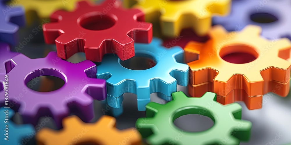 Poster a mind-bending puzzle, where gears of innovation and collaboration interlock to forge a path towards