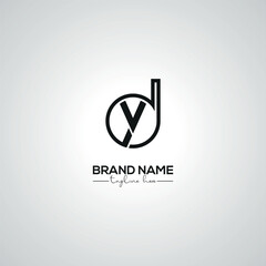 Minimal DY YD Lettermark Logo Design for Corporate Template.